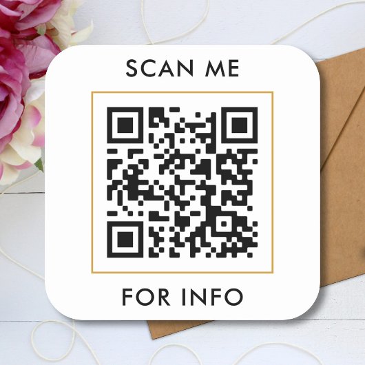 Scan me Aangepaste QR-codetekst Sjabloon Vierkante Sticker
