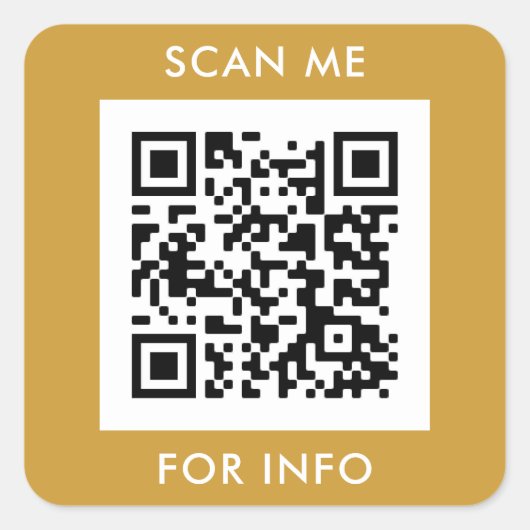 Scan me Aangepaste QR-codetekst Sjabloon Vierkante Sticker (Voorkant)