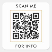 Scan me Aangepaste QR-codetekst Sjabloon Vierkante Sticker (Voorkant)