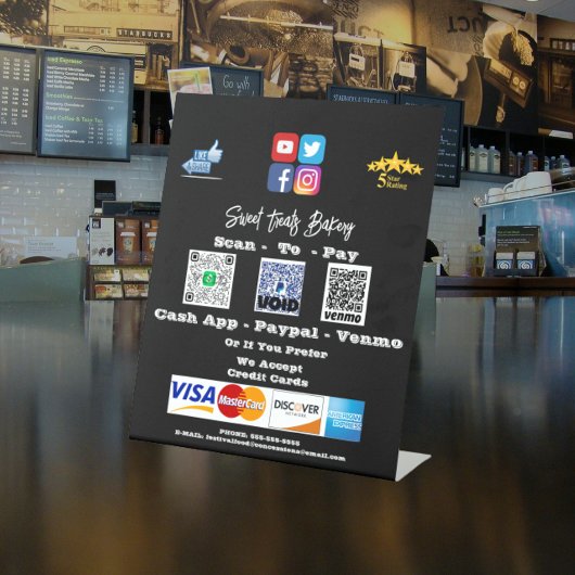 Scan me Betaling QR Code Pedestal Sign Reclamebord Met Voetstuk