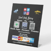 Scan Me Betalings QR Code Voetstuk Bord Reclamebord Met Voetstuk (Voorkant)
