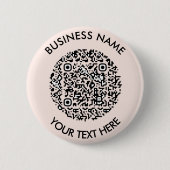 Scan me Blush pink QR Code ID Ronde Button 5,7 Cm (Voorkant)