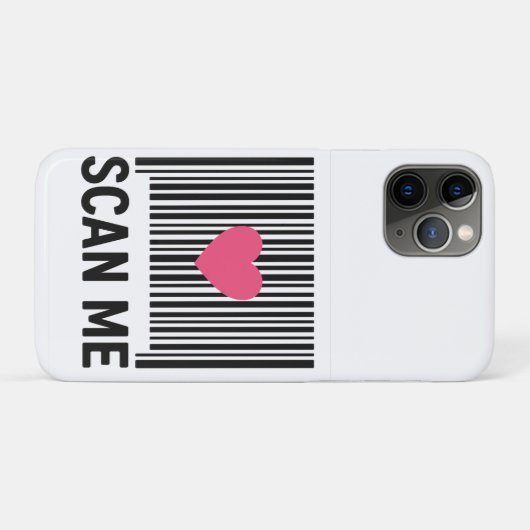 Scan Me – Creatieve Barcode met Hartontwerp Case-Mate iPhone Case (Achterkant (horizontaal))