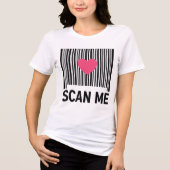 Scan Me – Creatieve Barcode met Hartontwerp Tri-Blend Shirt (Voorkant)