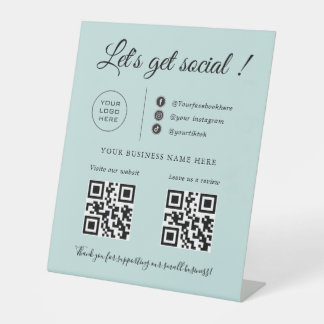 Scan Me/Custom Business QR Code ,Social Media Sign Reclamebord Met Voetstuk