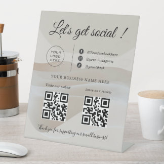 Scan Me/Custom Business QR Code ,Social Media Sign Reclamebord Met Voetstuk