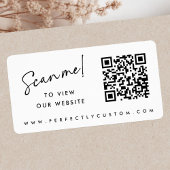 Scan me elegante script witte zakelijke QR-code Etiket