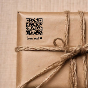 Scan Me! Heart uw QR-code Zelfinktende Stempel
