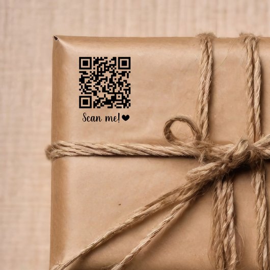Scan Me! Heart uw QR-code Zelfinktende Stempel