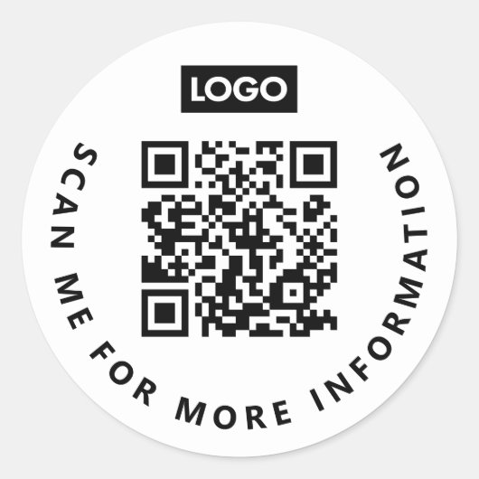 Scan me Logo Business QR Code Scannable Ronde Sticker (Voorkant)