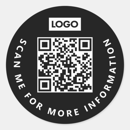 Scan me Logo Business QR Code Scannable Ronde Sticker (Voorkant)