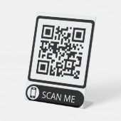 Scan me Marketing QR Code Reclamebord Met Voetstuk (Voorkant)