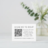 Scan me naar RSVP Weddenschap QR Code Foto RSVP Visitekaartje (Staand voorkant)