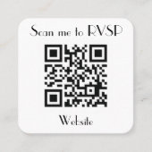 Scan me naar RSVP Wedding QR Code Foto Reactie Vierkante Visitekaartje (Voorkant)