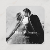 Scan me naar RSVP Wedding QR Code Foto Reactie Vierkante Visitekaartje (Achterkant)