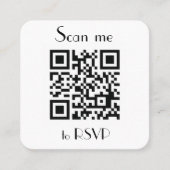 Scan me naar RSVP Wedding QR Code Foto Reactie Vierkante Visitekaartje (Voorkant)