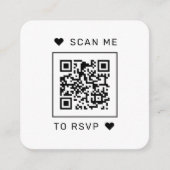 Scan me naar RSVP Wedding QR Code Response Square Informatiekaartje (Voorkant)