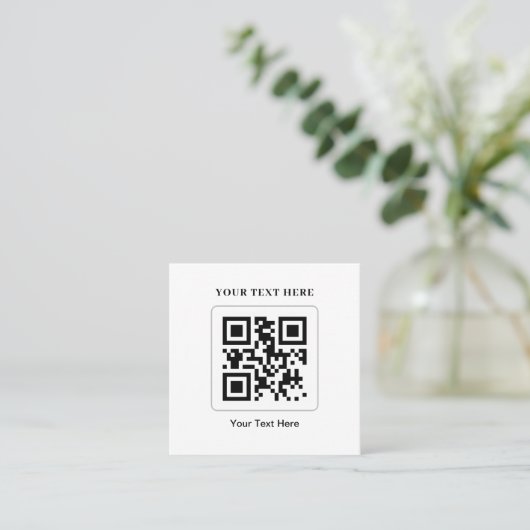 Scan me naar RSVP Wedding QR Code Response Square Vierkante Visitekaartje (Staand voorkant)