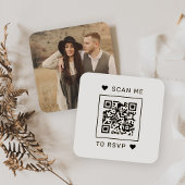 Scan me naar RSVP Wedding QR Code Response Vierkante Visitekaartje