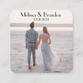 Scan me naar RSVP Wedding QR Code Response Vierkante Visitekaartje (Achterkant)