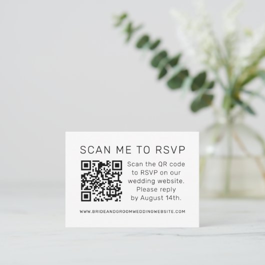 Scan me naar RSVP Wedding QR Code RSVP Visitekaartje (Staand voorkant)