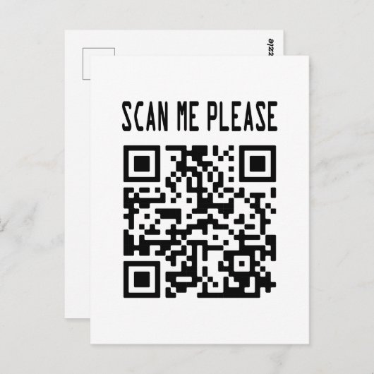 Scan me please QR-code - Glimlach, het is gratis Briefkaart (Voorkant / Achterkant)