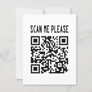 Scan me please QR-code - Glimlach, het is gratis Briefkaart