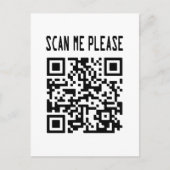 Scan me please QR-code - Glimlach, het is gratis Briefkaart (Voorkant)