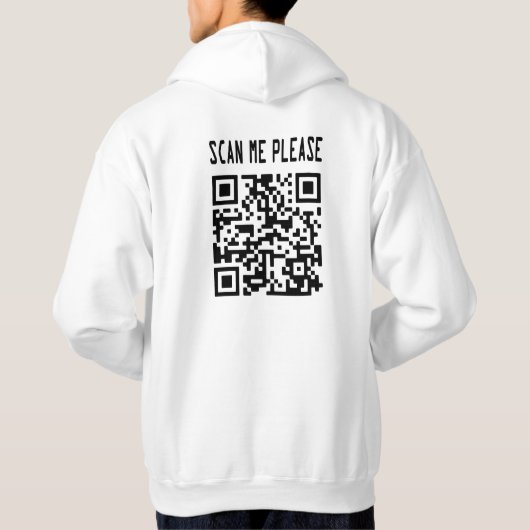 Scan me please QR-code - Glimlach, het is gratis Hoodie (Achterkant)