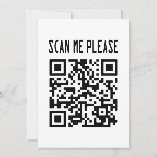 Scan me please QR-code - Glimlach, het is gratis Kaart (Voorkant)