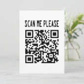 Scan me please QR-code - Glimlach, het is gratis Kaart (Staand voorkant)