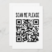 Scan me please QR-code - Glimlach, het is gratis Kaart (Voorkant / Achterkant)
