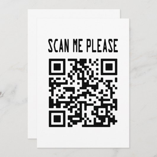 Scan me please QR-code - Glimlach, het is gratis Kaart (Voorkant / Achterkant)