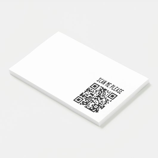 Scan me please QR-code - Glimlach, het is gratis Post-it® Notes (Schuin)