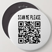 Scan me please QR-code - Glimlach, het is gratis Ronde Button 6,0 Cm (Voorkant /achterkant)