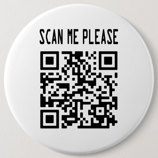 Scan me please QR-code - Glimlach, het is gratis Ronde Button 6,0 Cm (Voorkant)