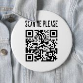 Scan me please QR-code - Glimlach, het is gratis Ronde Button 6,0 Cm (In situ)