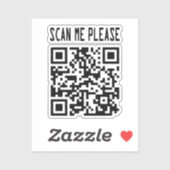 Scan me please QR-code - Glimlach, het is gratis Sticker (Vel)