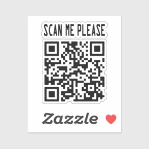 Scan me please QR-code - Glimlach, het is gratis Sticker