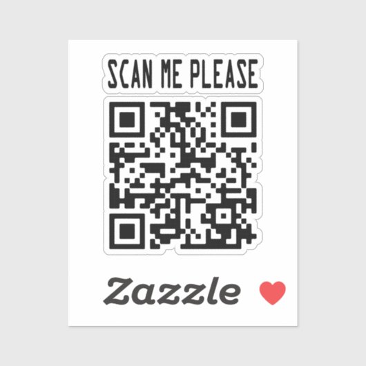 Scan me please QR-code - Glimlach, het is gratis Sticker (Vel)