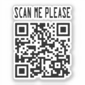 Scan me please QR-code - Glimlach, het is gratis Sticker (Voorkant)
