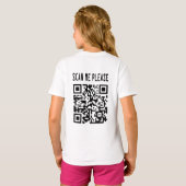 Scan me please QR-code - Glimlach, het is gratis T-shirt (Achterkant volledig)