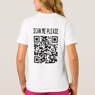 Scan me please QR-code - Glimlach, het is gratis T-shirt