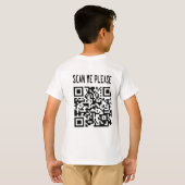 Scan me please QR-code - Glimlach, het is gratis T-shirt (Achterkant volledig)