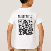 Scan me please QR-code - Glimlach, het is gratis T-shirt (Achterkant)