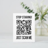 Scan me QR-code: kies elke dag vriendelijkheid Briefkaart (Staand voorkant)