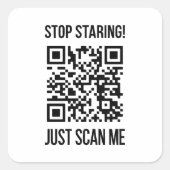 Scan me QR-code: kies elke dag vriendelijkheid Vierkante Sticker (Voorkant)