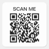 Scan me QR Code Scannable Square Sticker (Voorkant)