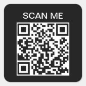 Scan me QR Code Scannable Square Sticker (Voorkant)