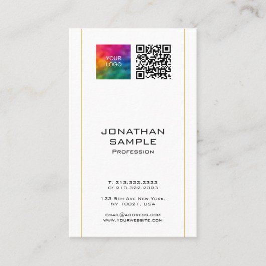 Scan me QR Code Sjabloon Upload uw Logo naar Visitekaartje (Voorkant)